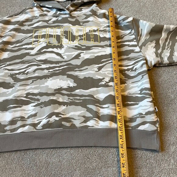 Puma Hoodie Womens XL Gray White Gold Camo Pullover Spellout Sweatshirt Cotton - Picture 5 of 13